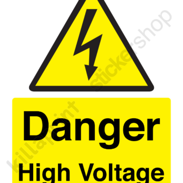 Danger High Voltage Sticker A5 PVC