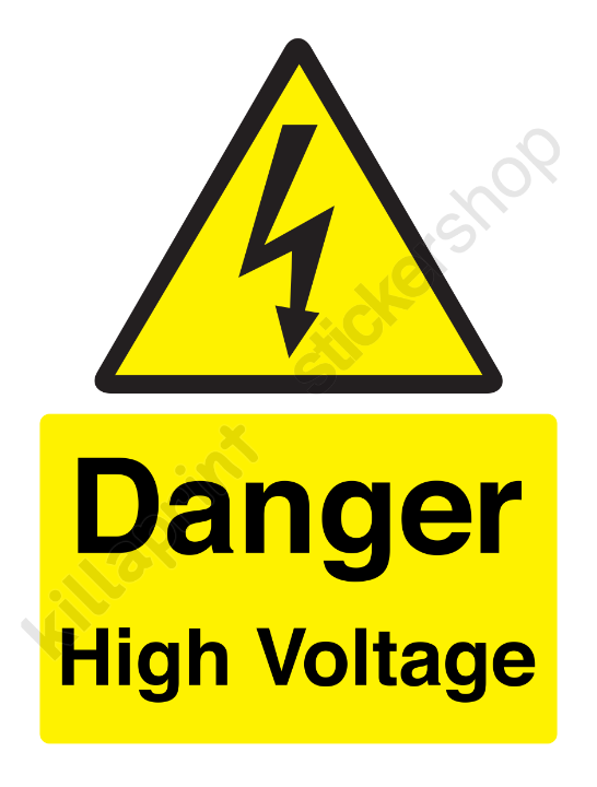 Danger high voltage A5 Sticker