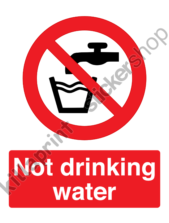 Not drinking water 40x50mm Sticker