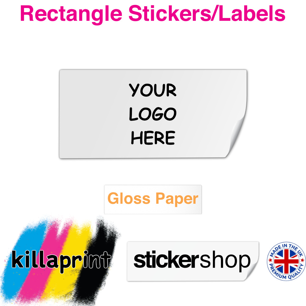 Killaprint stickershop rectangle stickers/labels - gloss paper