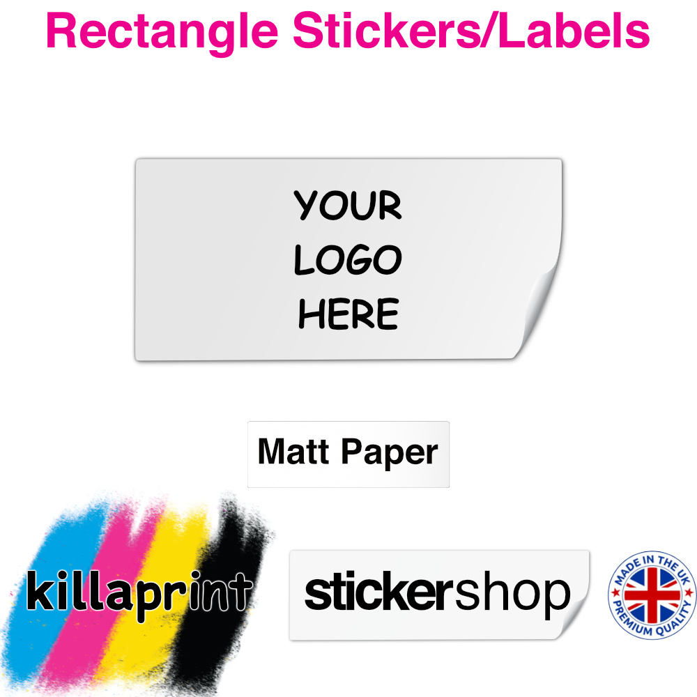 Killaprint stickershop rectangle stickers/labels - matt paper