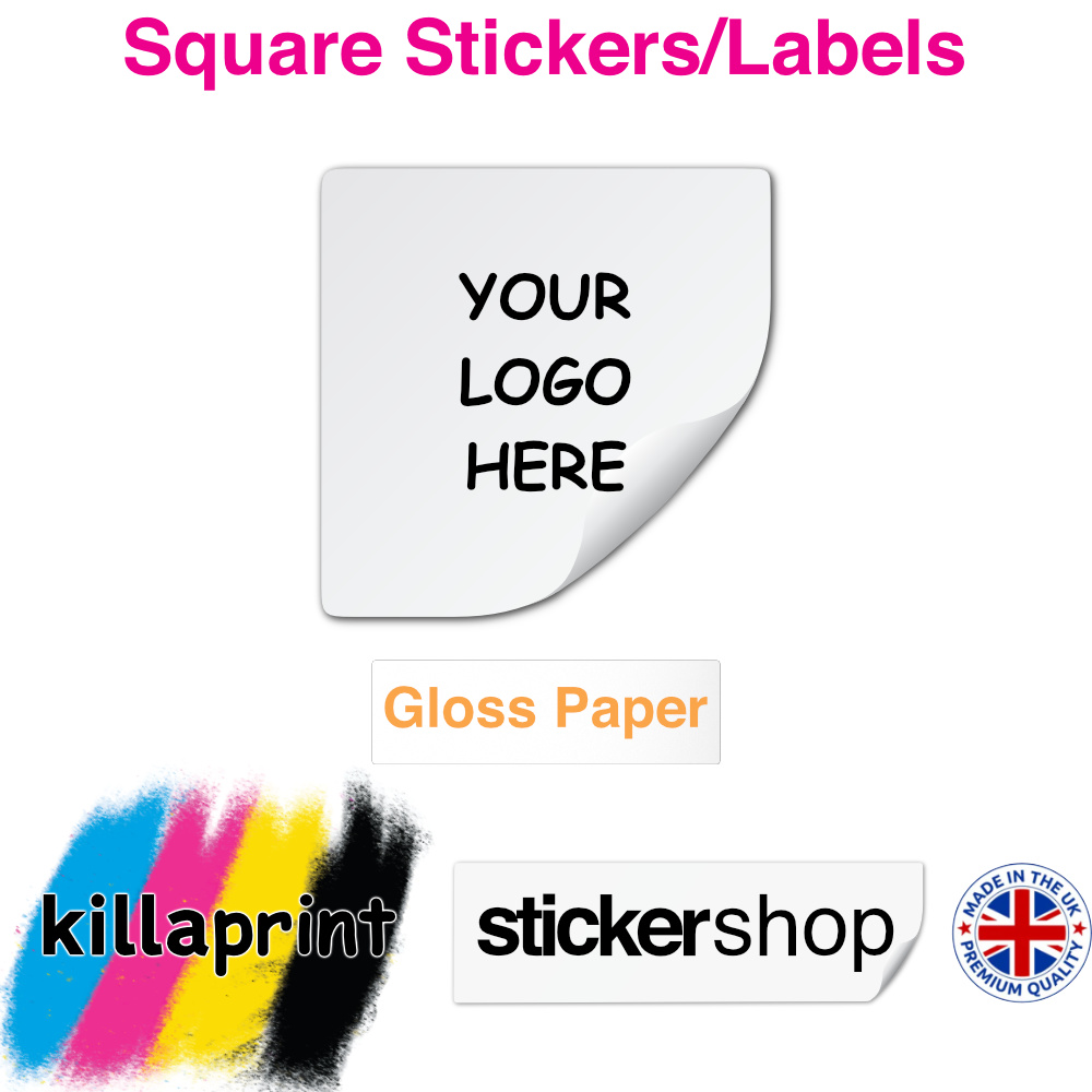 Killaprint stickershop square stickers/labels - gloss paper