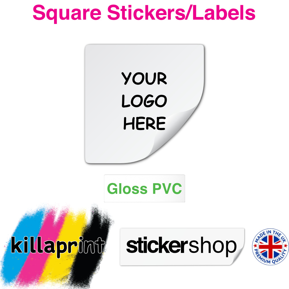 Killaprint stickershop square stickers/labels - gloss pvc