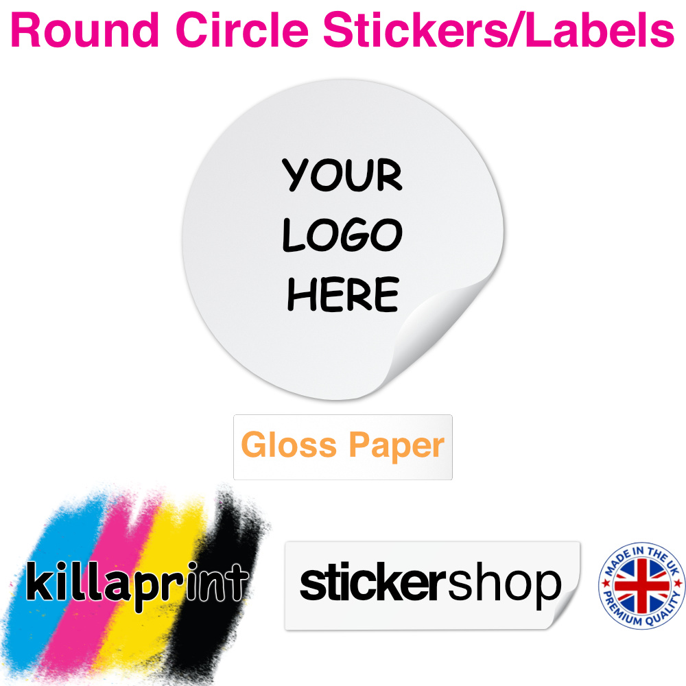 Killaprint stickershop round circle stickers/labels - gloss paper