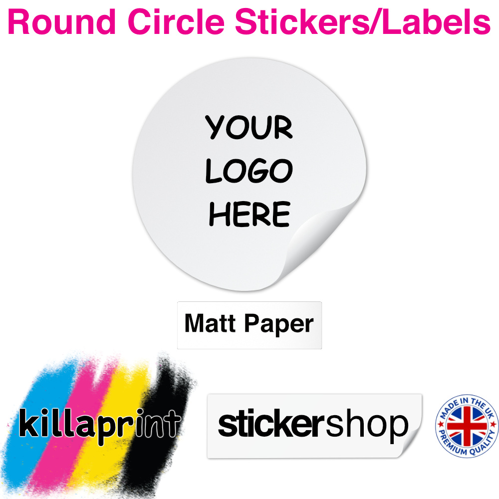 Killaprint stickershop round circle stickers/labels - matt paper