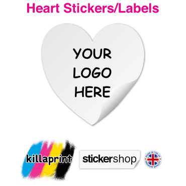 Custom Printed Heart Stickers